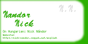 nandor nick business card